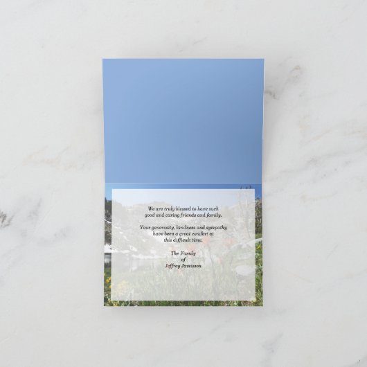 Vielen Dank für Ihren Beitrag, Hinweis, Natur Dankeskarte (Innenseite)