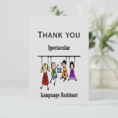 Vielen Dank für Ihren besonderen Sprachenassistent Dankeskarte (Stehend Vorderseite)