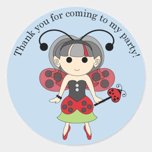 Vielen Dank für Ihren Besuch Ladybug Fairy Sticker (Vorderseite)