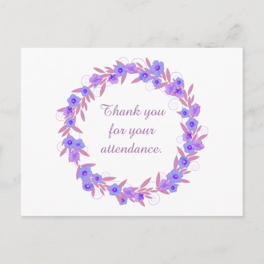 Vielen Dank für Ihren Besuch lila blumenreich Postkarte (Vorderseite)