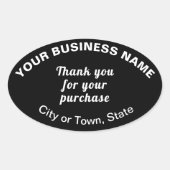 Vielen Dank für Ihren Einkauf auf der Black Oval A Ovaler Aufkleber (Vorderseite)