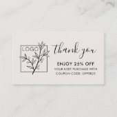 Vielen Dank für Ihren Einkauf Benutzerlogo in Hell Visitenkarte (Vorderseite)