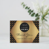 Vielen Dank für Ihren Einkauf Herz Black Gold Logo Postkarte (Stehend Vorderseite)