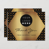 Vielen Dank für Ihren Einkauf Herz Black Gold Logo Postkarte (Vorne/Hinten)