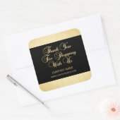 Vielen Dank für Ihren Einkauf mit uns Business Gol Quadratischer Aufkleber (Umschlag)