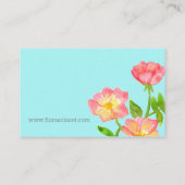 Vielen Dank für Ihren Einkauf Rosen Pink Visitenkarte (Rückseite)