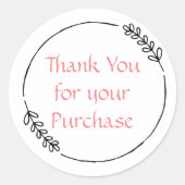 Vielen Dank für Ihren Einkauf Runder Aufkleber (Vorderseite)