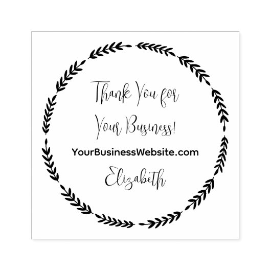 Vielen Dank für Ihren Firmennamen Gummistempel (Prägung)