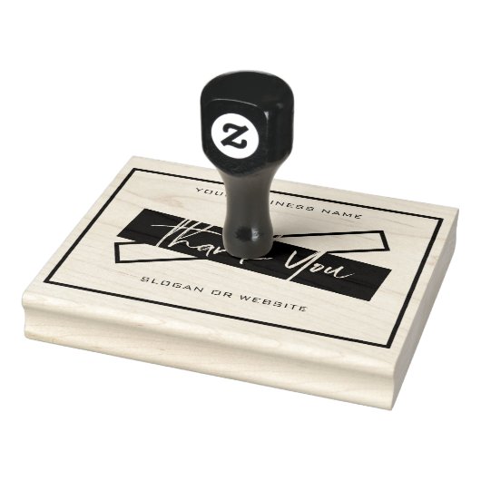 Vielen Dank für Ihren Firmennamen Website Black Ma Gummistempel (Stempel)