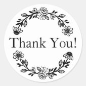 Vielen Dank für Ihren floralen Kranz Runder Aufkleber (Vorderseite)