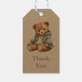 Vielen Dank für Ihren hübschen Bären Cartoon Gebur Geschenkanhänger