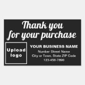 Vielen Dank für Ihren Kauf auf Black Rechteckiger Aufkleber (Vorderseite)