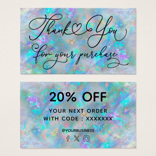 Vielen Dank für Ihren Kauf Blue Opal (Vorne & Hinten)