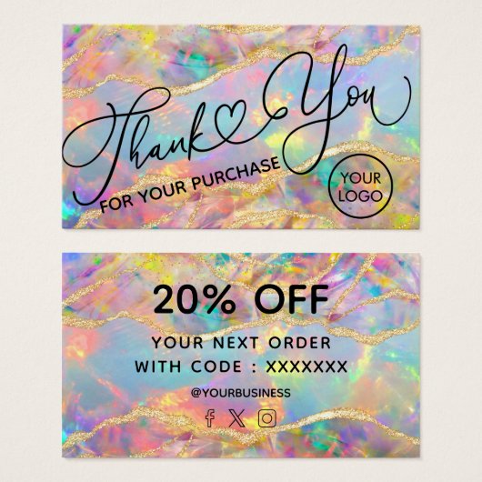 Vielen Dank für Ihren Kauf bunt opal (Vorne & Hinten)