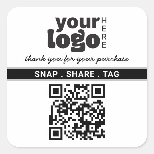Vielen Dank für Ihren Kauf einfache kleine Unterne Quadratischer Aufkleber (Vorderseite)