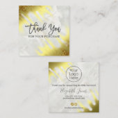 Vielen Dank für Ihren Kauf Fading Gold Marmor. Quadratische Visitenkarte (Vorne/Hinten)