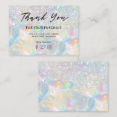 Vielen Dank für Ihren Kauf Glitzer opal Visitenkarte (Vorne/Hinten)