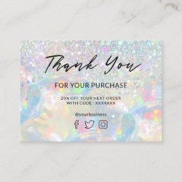 Vielen Dank für Ihren Kauf Glitzer opal Visitenkarte