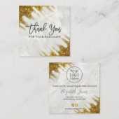 Vielen Dank für Ihren Kauf Gold und Marmor Quadratische Visitenkarte (Vorne/Hinten)