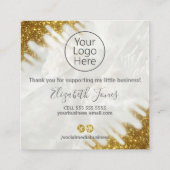 Vielen Dank für Ihren Kauf Gold und Marmor Quadratische Visitenkarte (Rückseite)