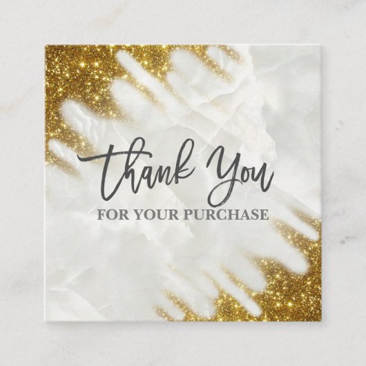 Vielen Dank für Ihren Kauf Gold und Marmor Quadratische Visitenkarte (Vorderseite)