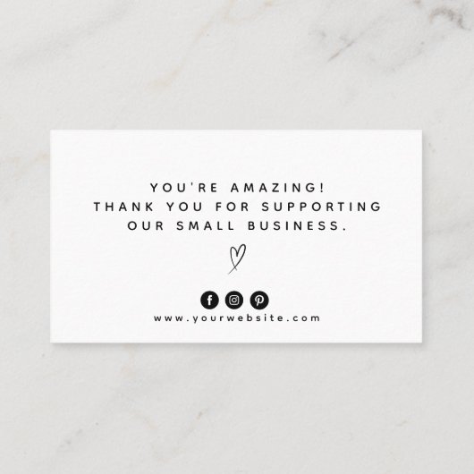 Vielen Dank für Ihren Kauf / Ihre Bestellung Visitenkarte (Rückseite)