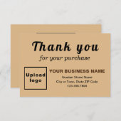 Vielen Dank für Ihren Kauf Light Brown Flat Card Dankeskarte (Vorne/Hinten)