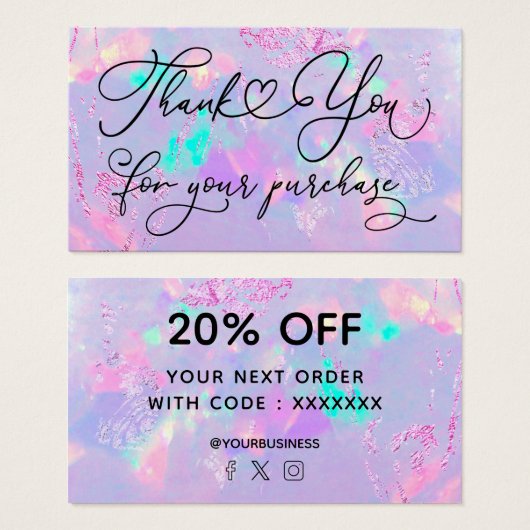 Vielen Dank für Ihren Kauf lila opal (Vorne & Hinten)