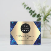 Vielen Dank für Ihren Kauf Navy Gold Logo Postkarte (Stehend Vorderseite)