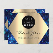 Vielen Dank für Ihren Kauf Navy Gold Logo Postkarte (Vorne/Hinten)