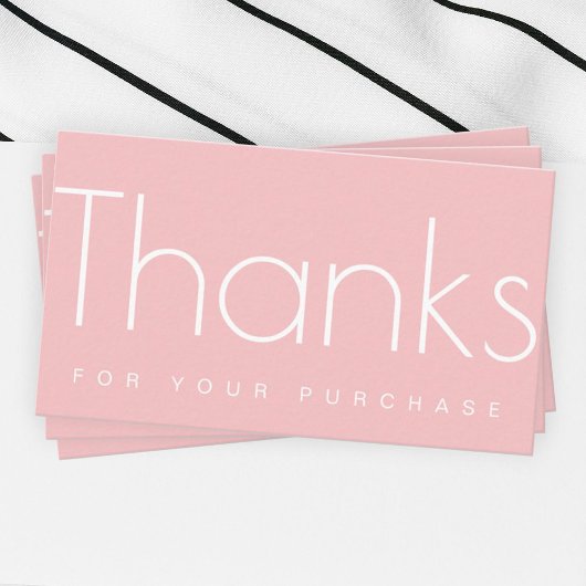 Vielen Dank für Ihren Kauf Pink Business Card Begleitkarte