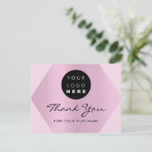 Vielen Dank für Ihren Kauf Pink Custom Logo Postkarte (Stehend Vorderseite)