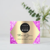 Vielen Dank für Ihren Kauf Pink Gold Logo Postkarte (Stehend Vorderseite)
