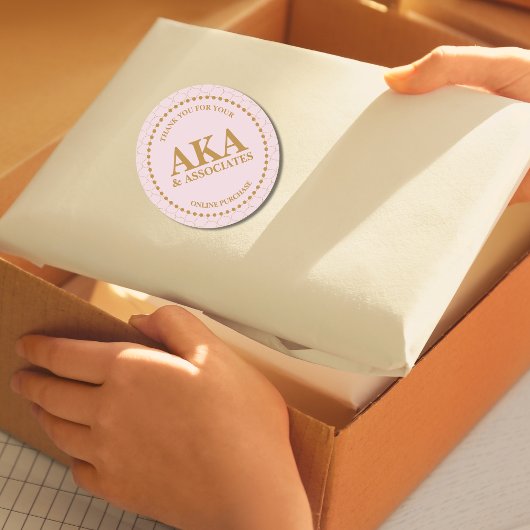 Vielen Dank für Ihren Kauf Pink Gold Monogram Runder Aufkleber