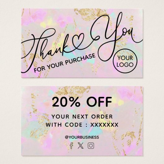 Vielen Dank für Ihren Kauf Pink Opal (Vorne & Hinten)