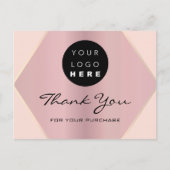 Vielen Dank für Ihren Kauf Rosa Gold Logo Postkarte (Vorderseite)