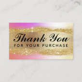 Vielen Dank für Ihren Kauf rosa holografische Kart Visitenkarte (Vorderseite)