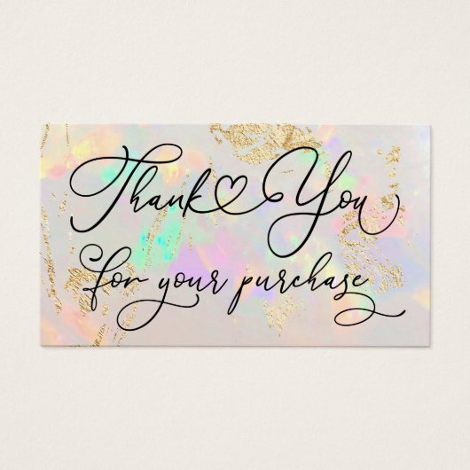 Vielen Dank für Ihren Kauf White Opal (Vorderseite)