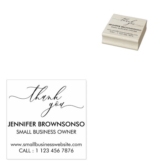 Vielen Dank für Ihren kleinen Firmennamen Gummistempel (Stempel)