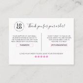 Vielen Dank für Ihren Kundennachlass bei der Beste Visitenkarte (Vorderseite)