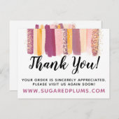 Vielen Dank für Ihren Lila und goldenen Paint Stro Postkarte (Vorne/Hinten)