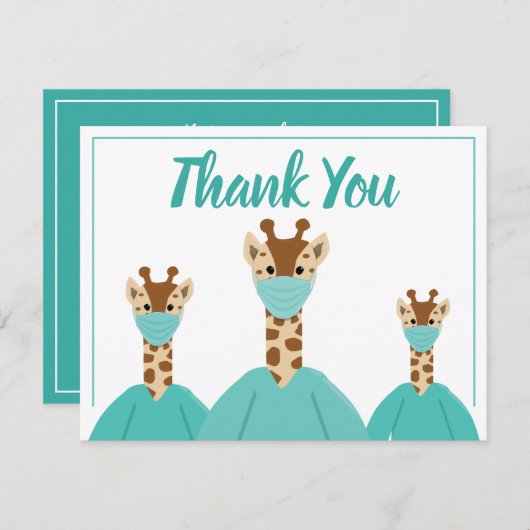 Vielen Dank für Ihren medizinischen Arzt Giraffe C Dankeskarte (Vorne/Hinten)