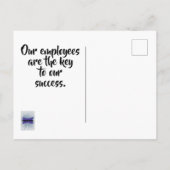 Vielen Dank für Ihren Mitarbeiterschlüssel für uns Postkarte (Rückseite)