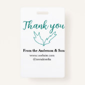 Vielen Dank für Ihren Namen auf der Website des Un Ausweis (Rückseite)