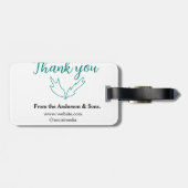 Vielen Dank für Ihren Namen auf der Website des Un Gepäckanhänger (Rückseite horizontal)