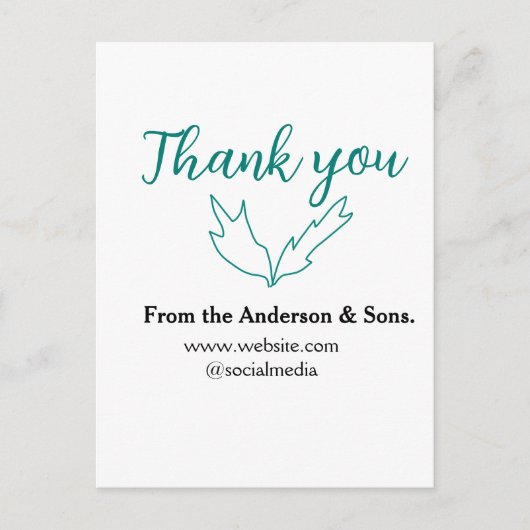 Vielen Dank für Ihren Namen auf der Website des Un Postkarte (Vorderseite)