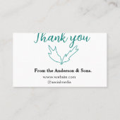 Vielen Dank für Ihren Namen auf der Website des Un Visitenkarte (Rückseite)