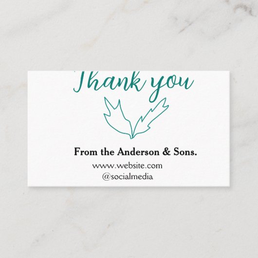 Vielen Dank für Ihren Namen auf der Website des Un Visitenkarte (Vorderseite)