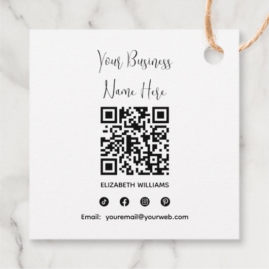 Vielen Dank für Ihren QR-Code in Ihrem Unternehmen Geschenkanhänger (Rückseite)