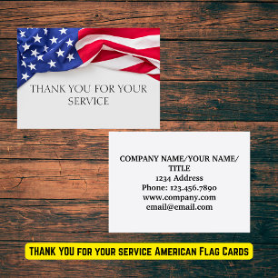 Vielen Dank für Ihren Service American Flag Cards Dankeskarte